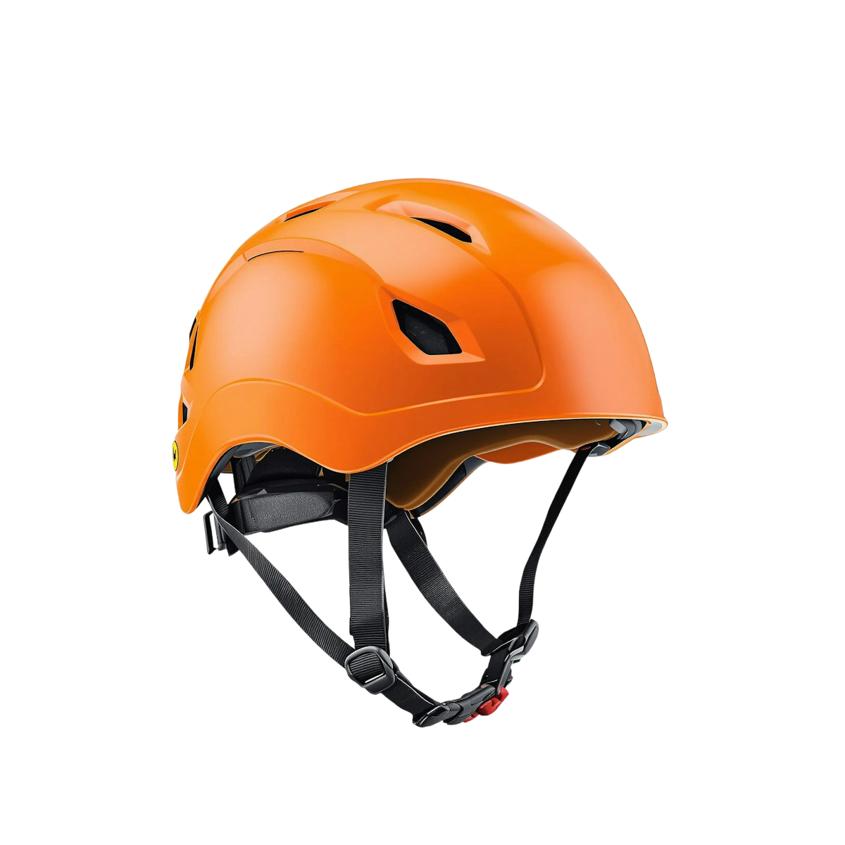 Protective climbing helmet with adjustable straps
